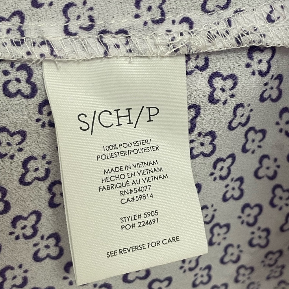 CAbi Priscilla Sleeveless Blouse Button Front Purple White Corpcore Librarian S - Picture 14 of 15